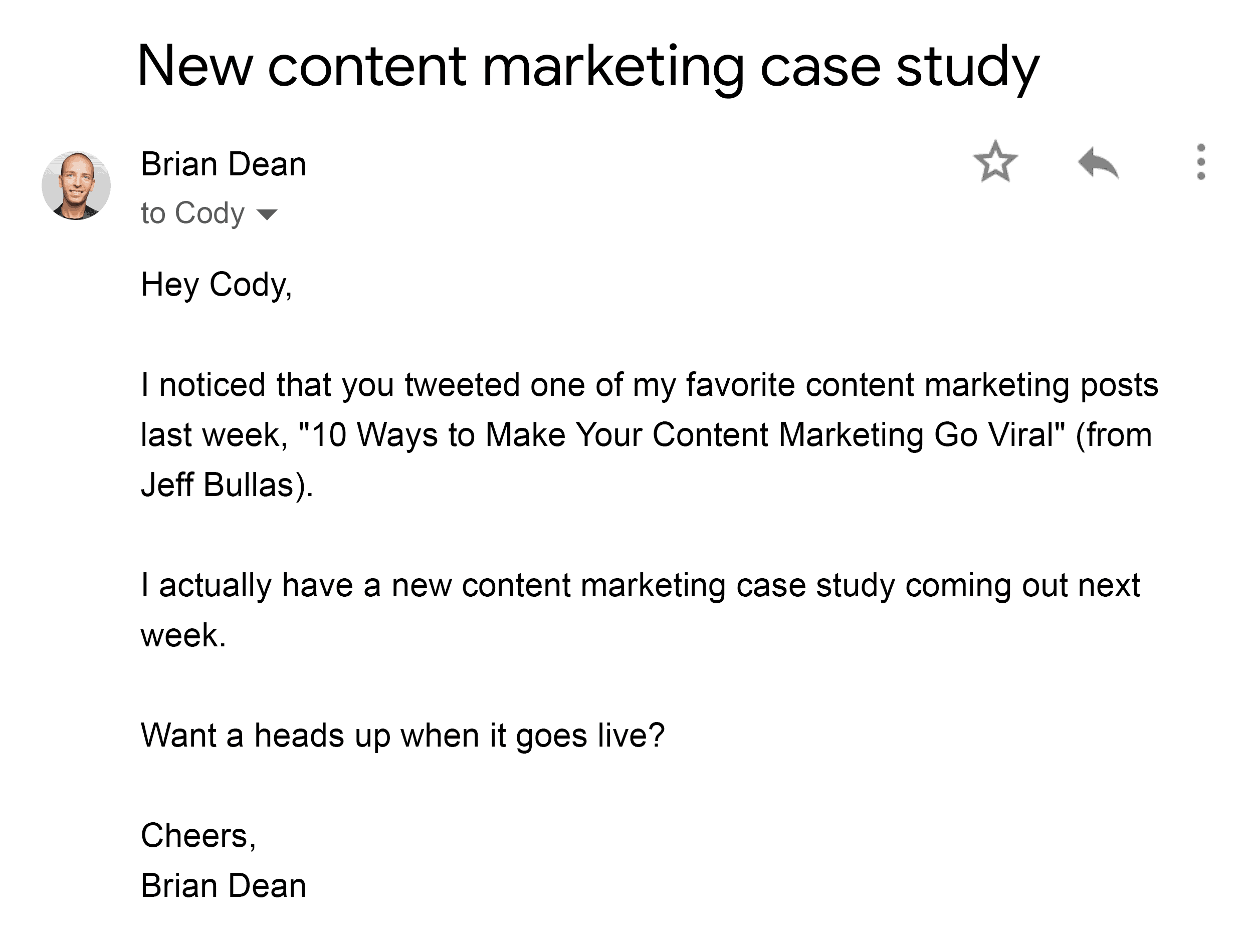 Outreach email Outreach email
