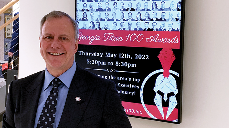 John Pray accepts the Georgia Titan 100 Awards.