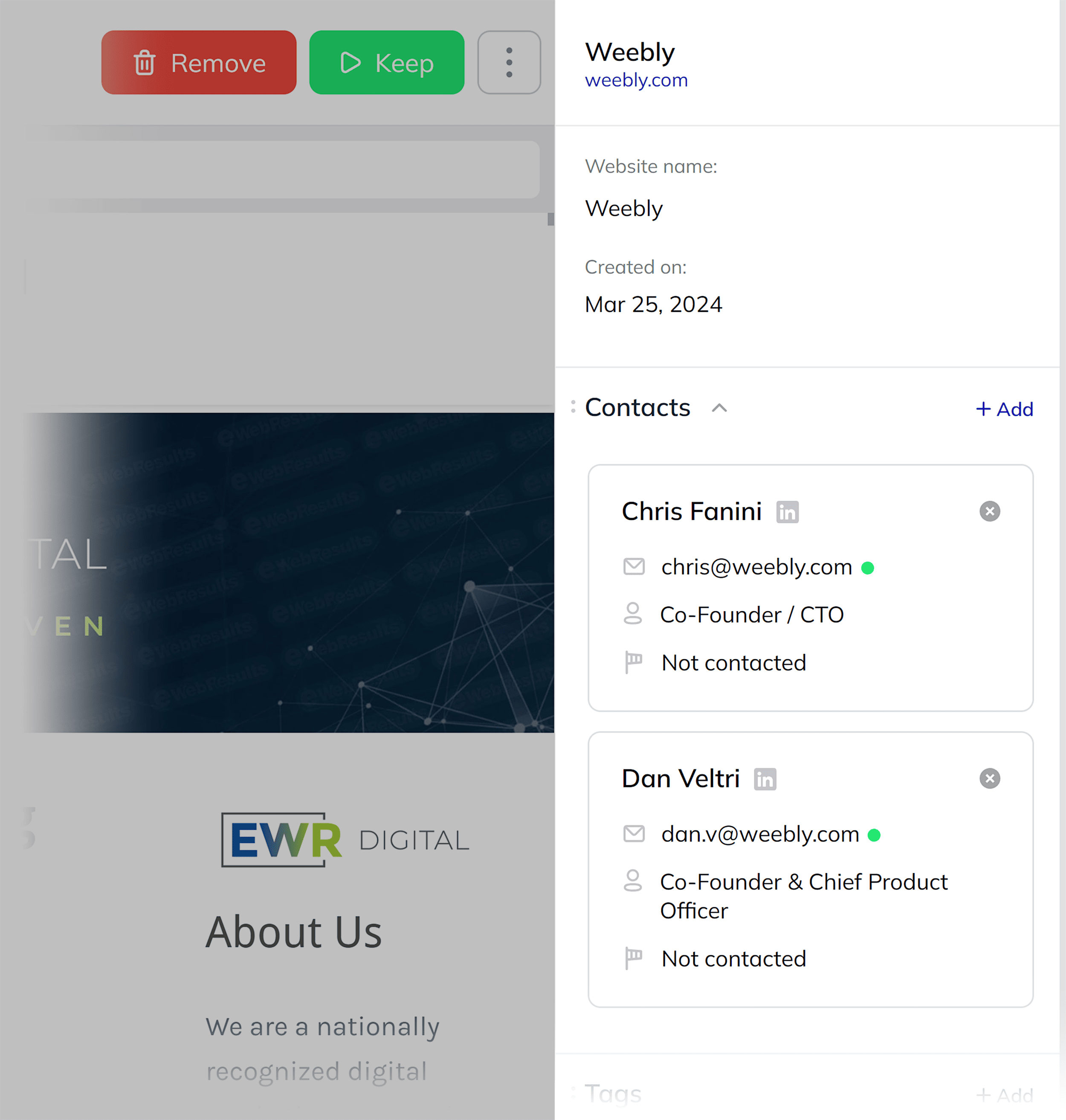 Respona – Contact vetting Respona – Contact vetting
