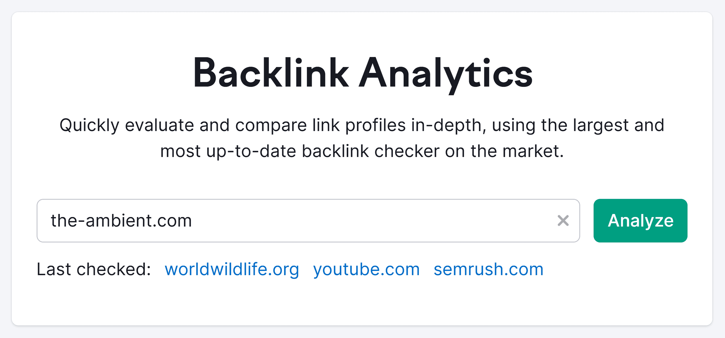 Semrush – Backlink Analytics Semrush – Backlink Analytics