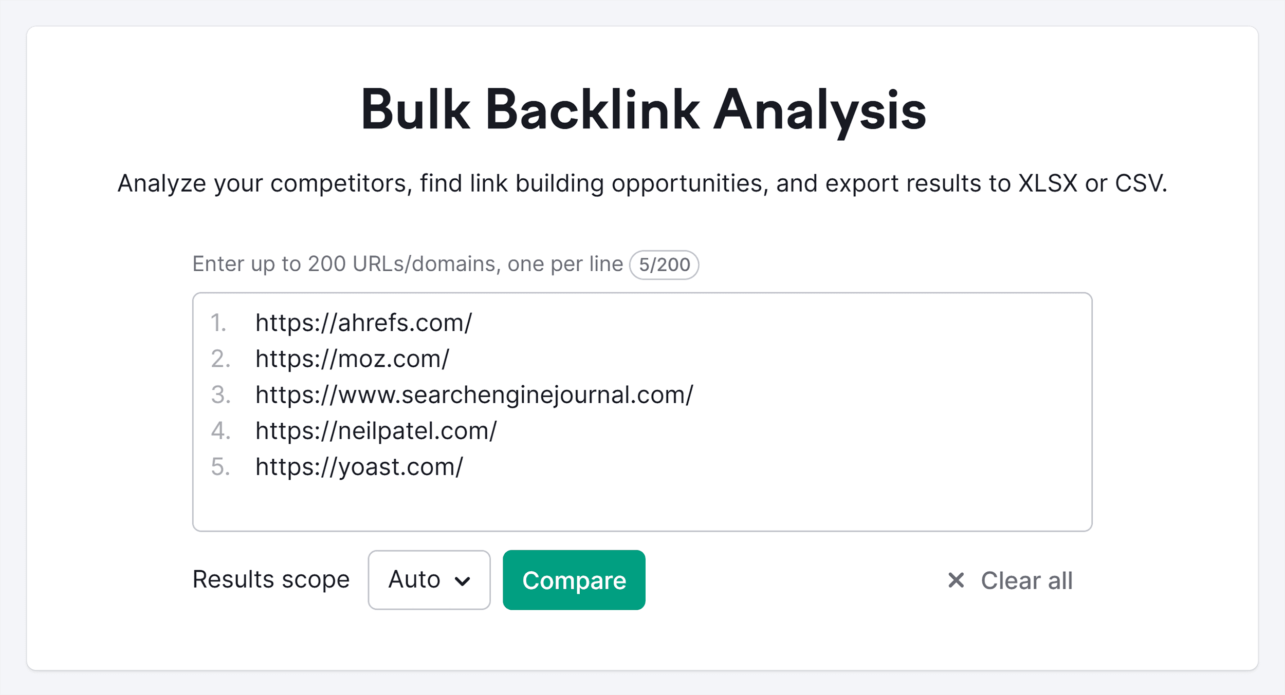 Semrush – Bulk Backlink Analysis – Search Semrush – Bulk Backlink Analysis – Search
