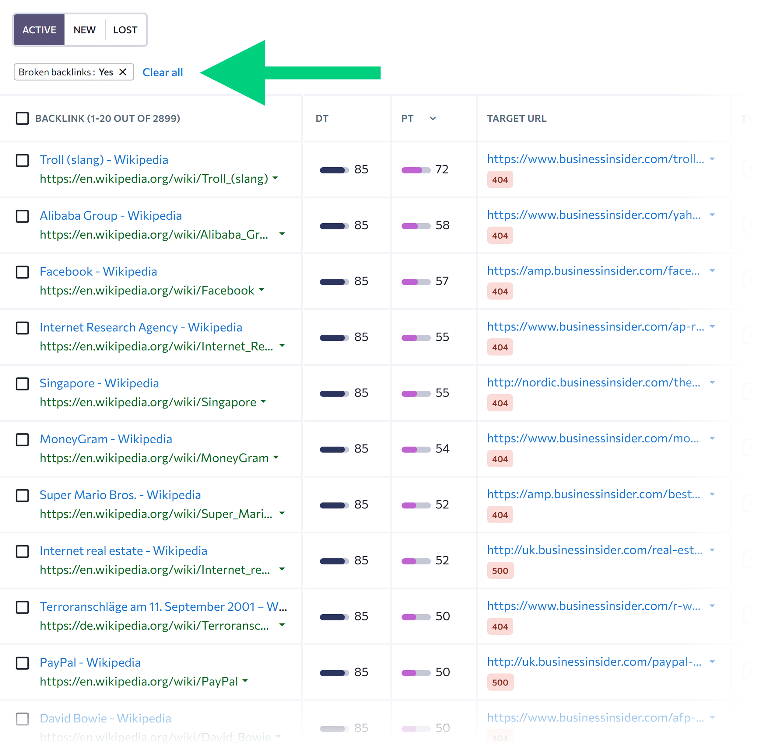 SE Ranking – Broken backlinks SE Ranking – Broken backlinks