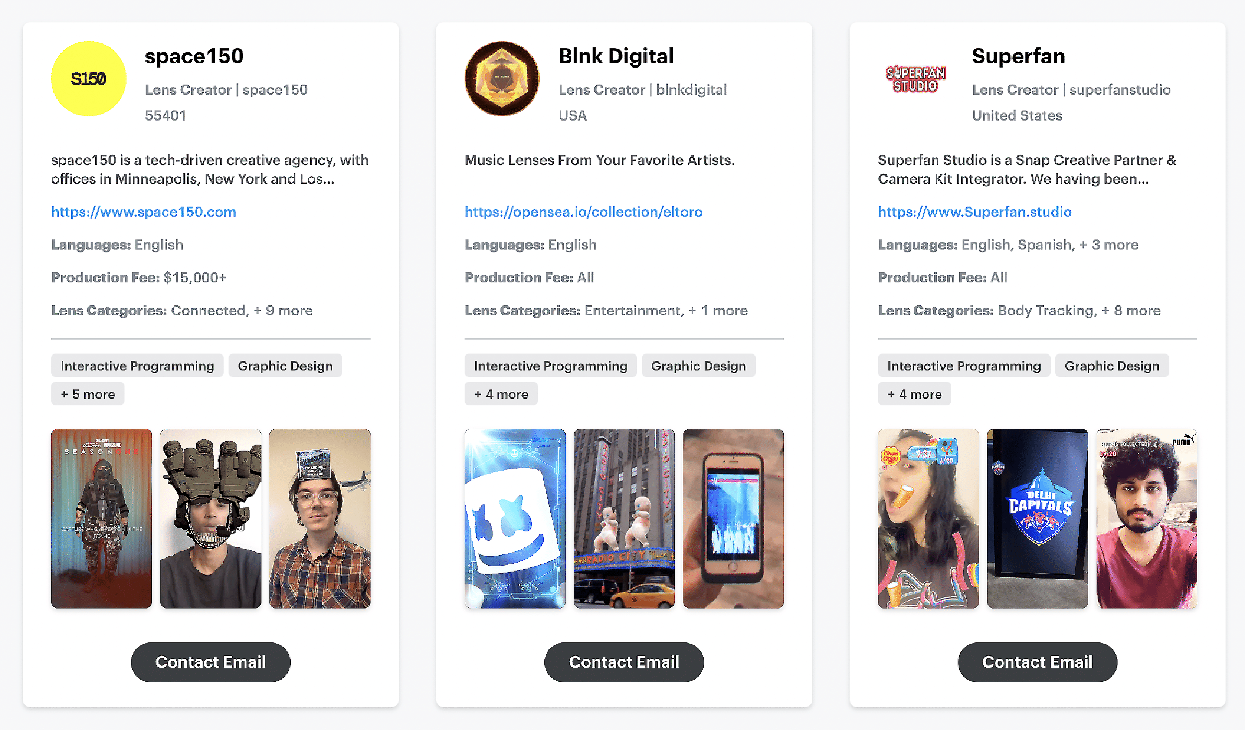 Snapchat – Creeator profiles AR Lenses Snapchat – Creeator profiles AR Lenses