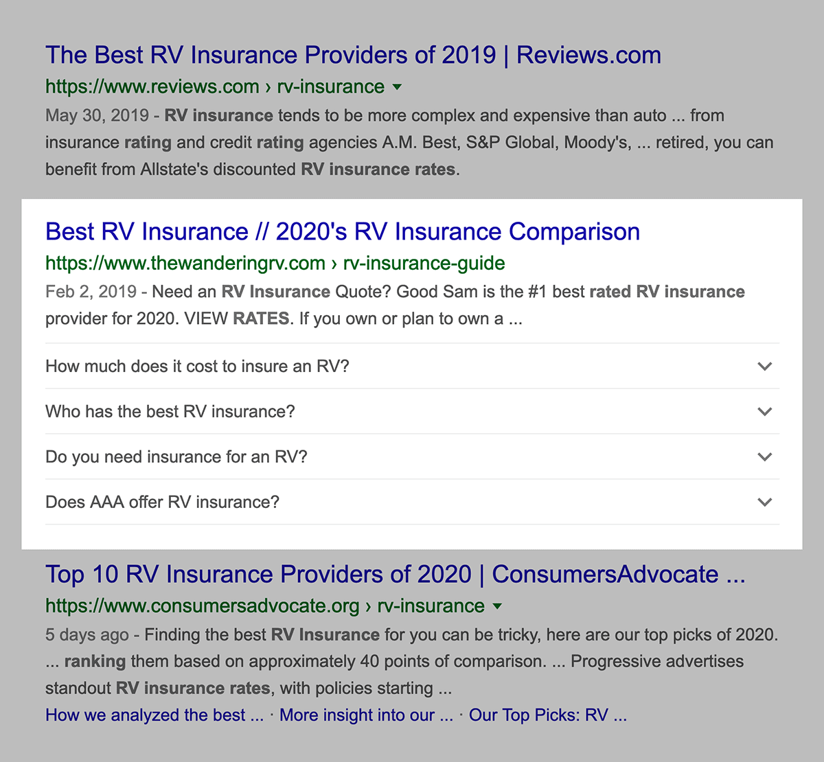 The Wandering RV – Featured Snippet The Wandering RV – Featured Snippet