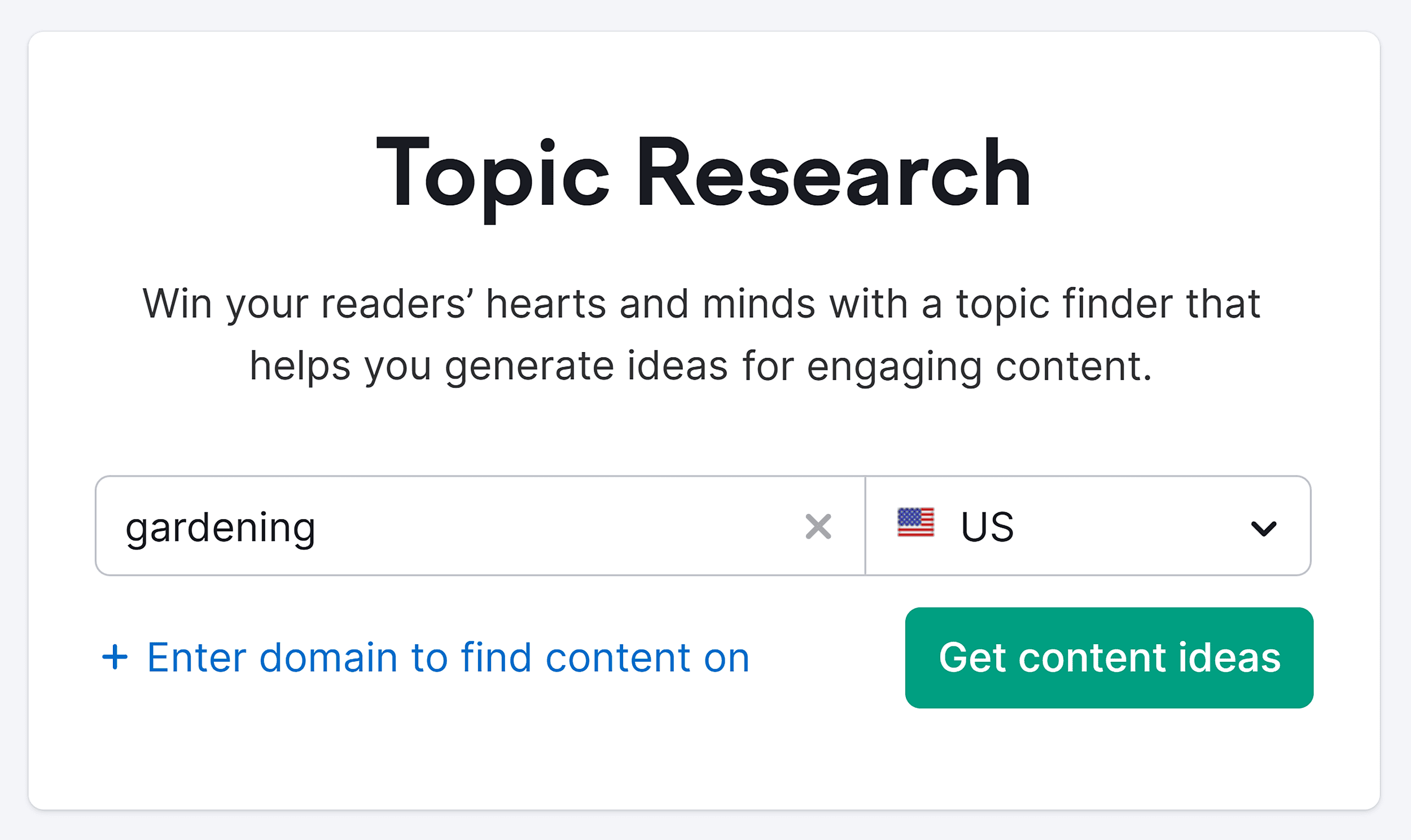 Topic Research – Gardening Topic Research – Gardening