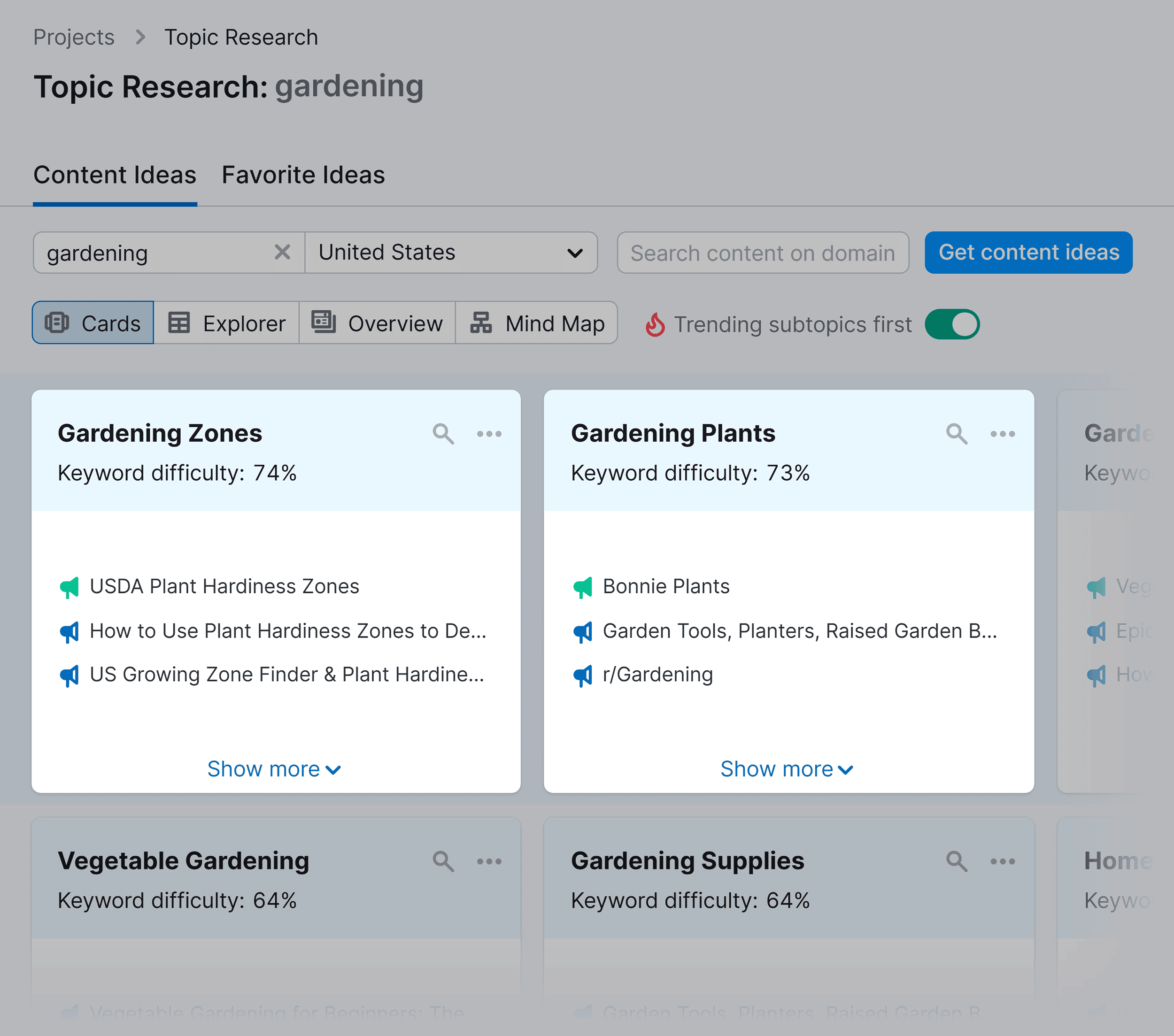 Topic Research – Results Topic Research – Results