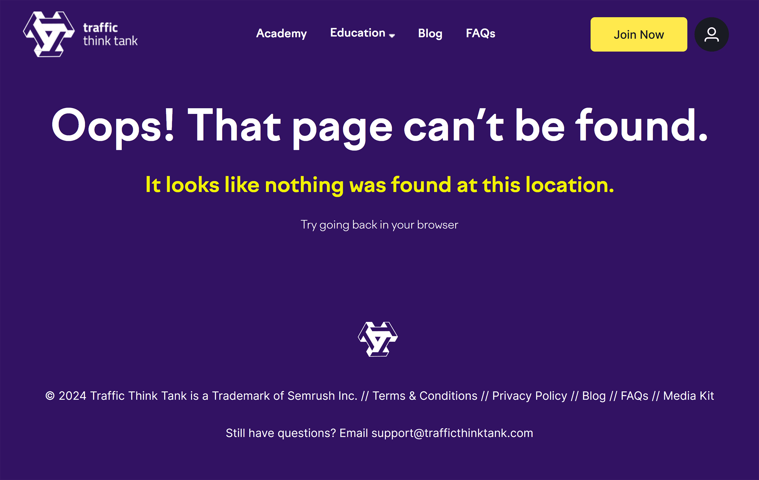 Traffic Think Tank – 404 page Traffic Think Tank – 404 page