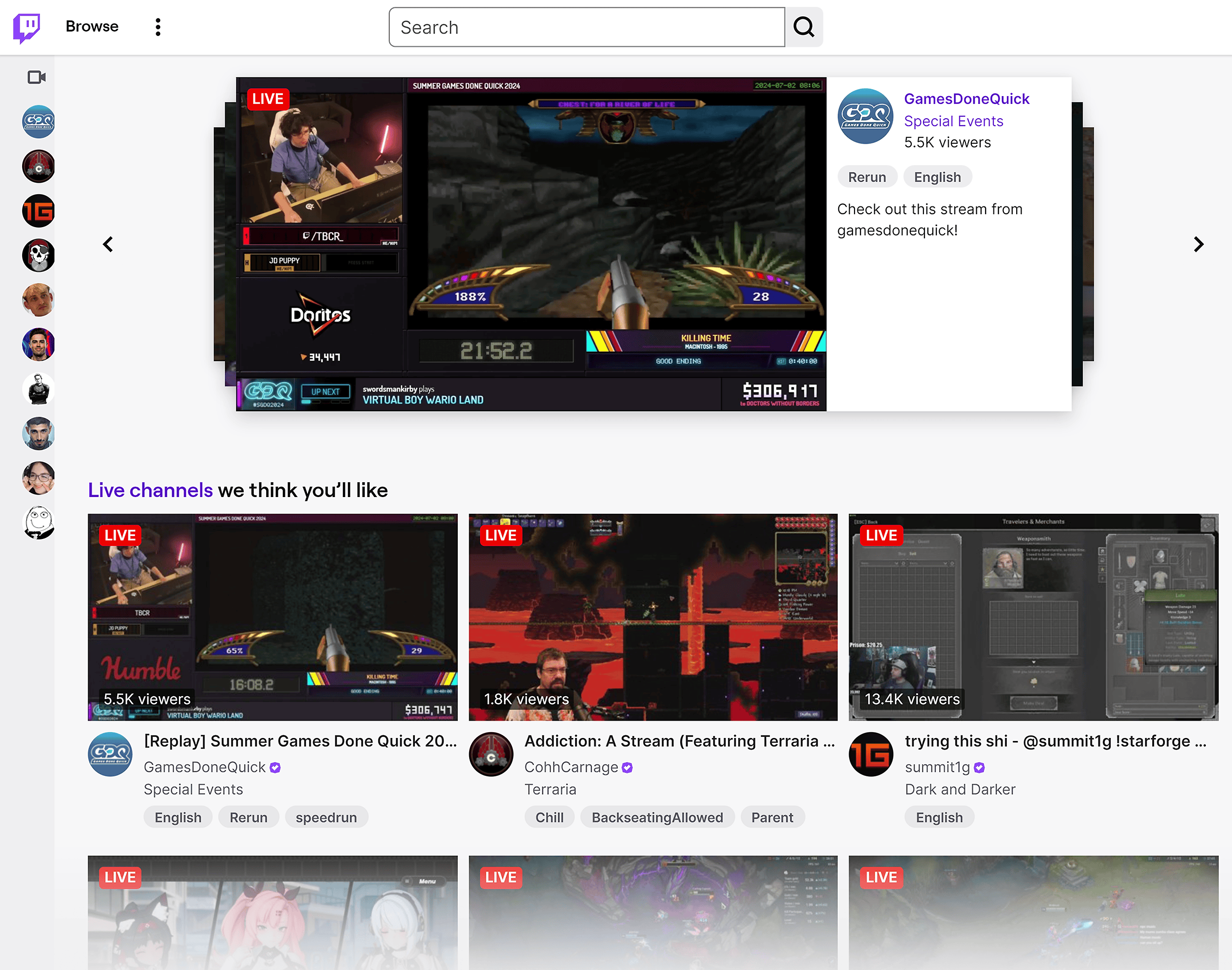 Twitch – Homepage Twitch – Homepage