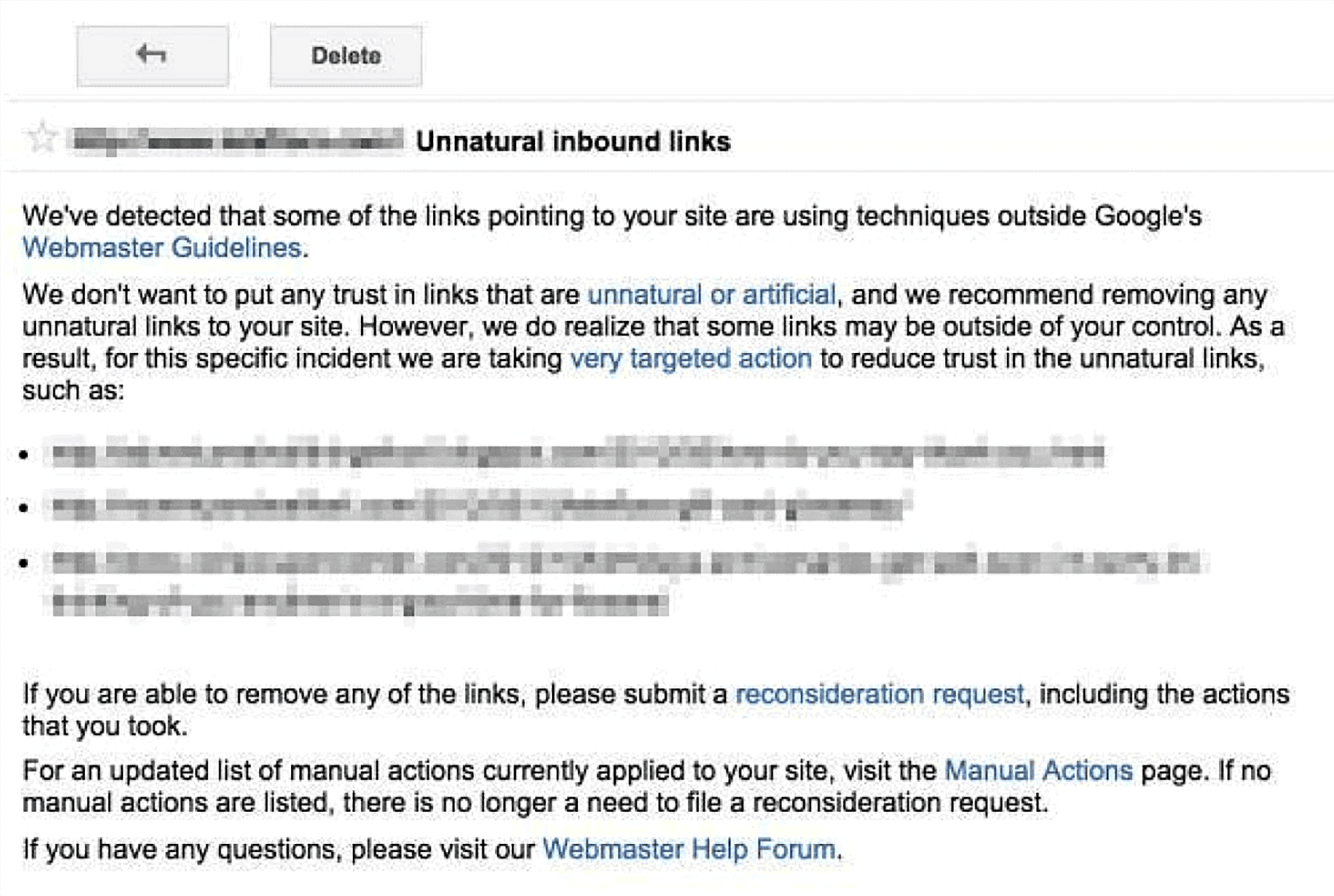 Unnatural inbound links