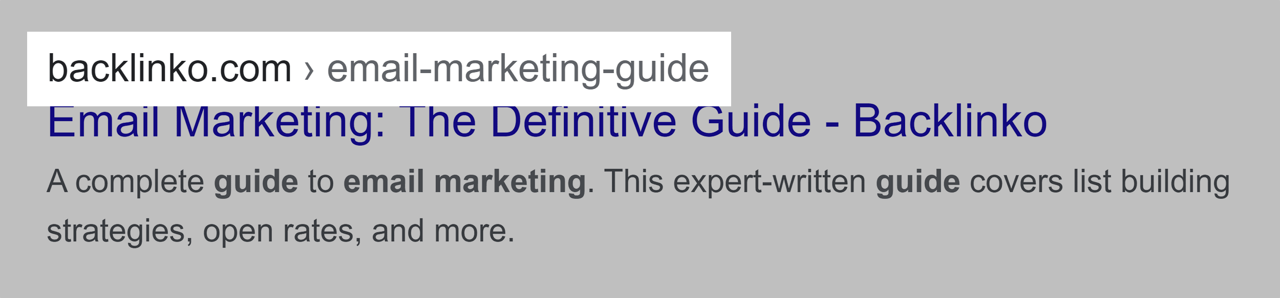 URL above title tag URL above title tag