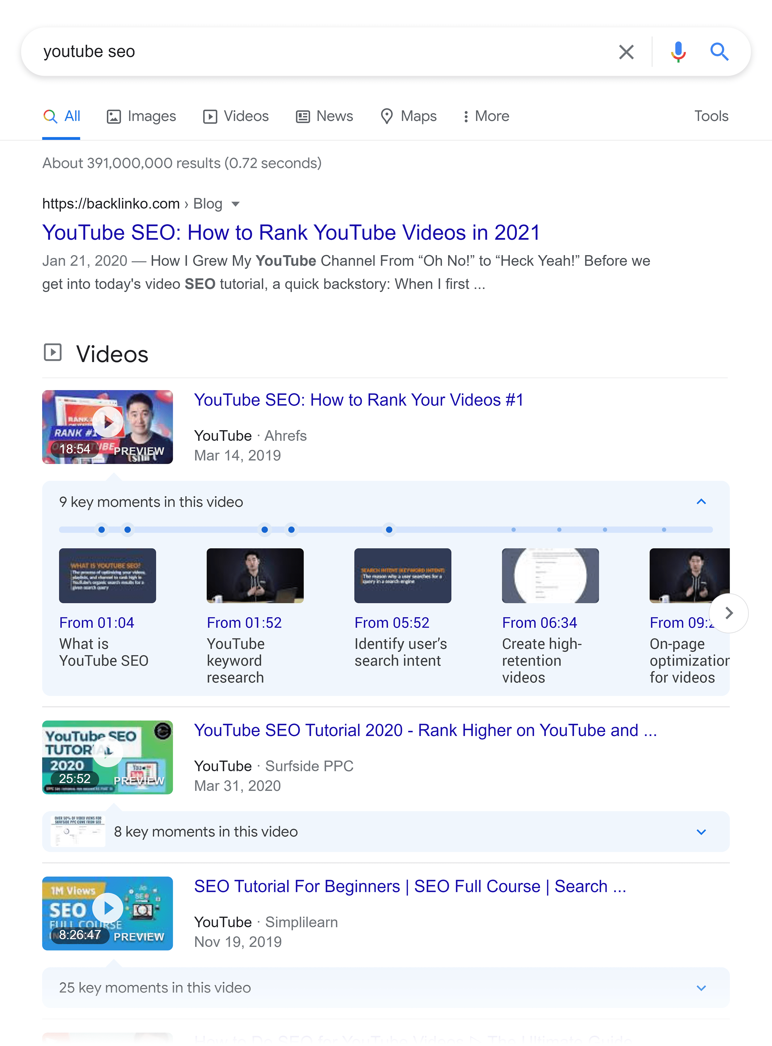 Videos in Google SERP – YouTube SEO Videos in Google SERP – YouTube SEO