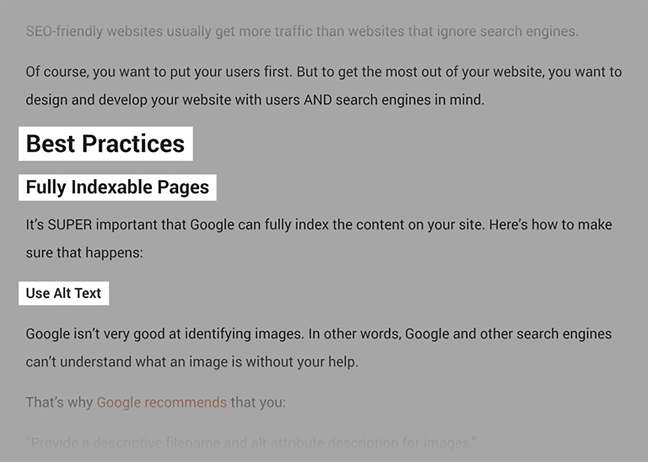 Visual hierarchy example Visual hierarchy example