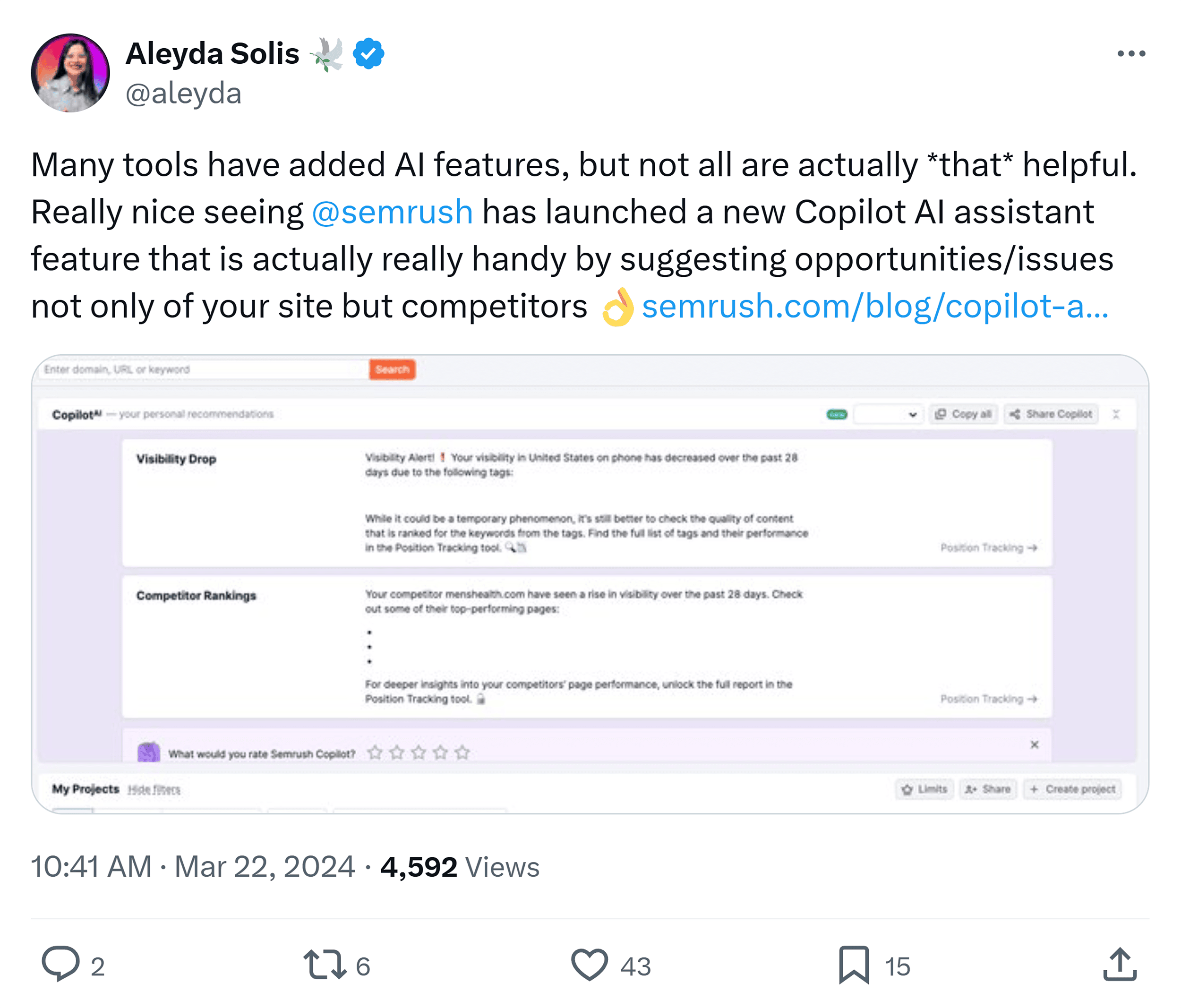 X – Aleyda status X – Aleyda status