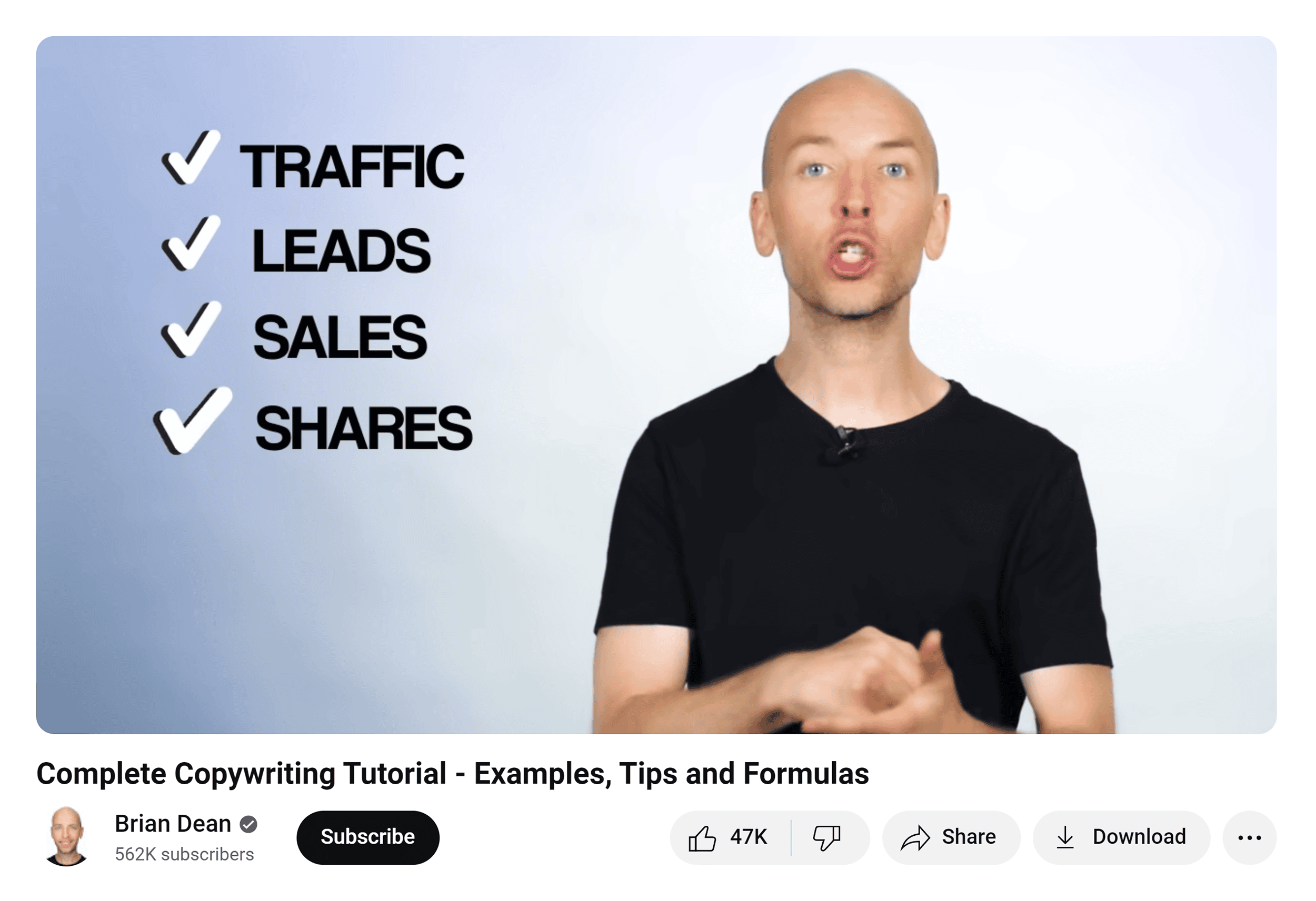YouTube – Brian Dean – Copywriting tutorial YouTube – Brian Dean – Copywriting tutorial