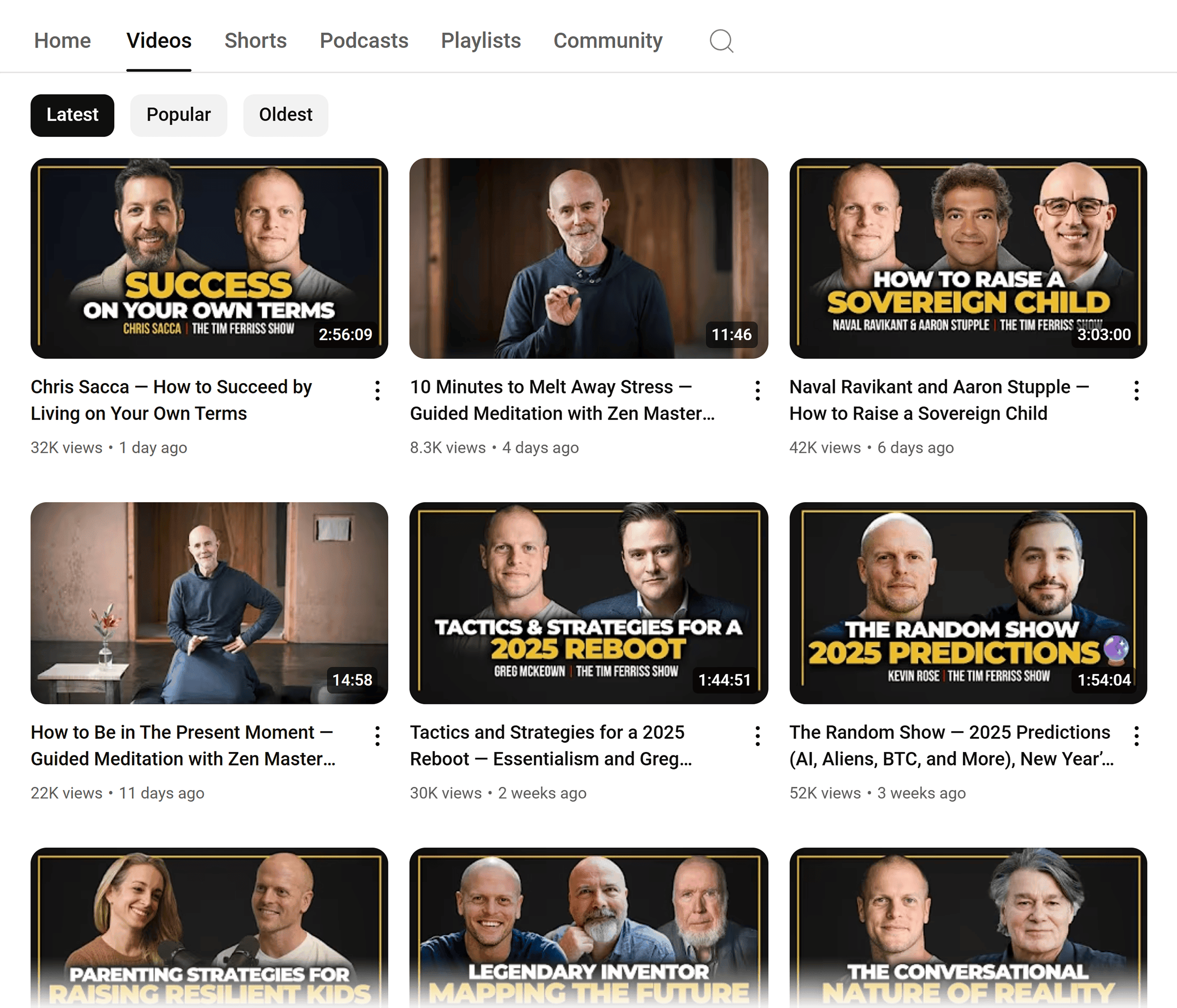 YouTube – Tim Ferriss – Videos YouTube – Tim Ferriss – Videos